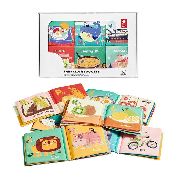 Bc Babycare Livres en Tissu pour Bébé pour l'apprentissage Précoce- Lot de 6