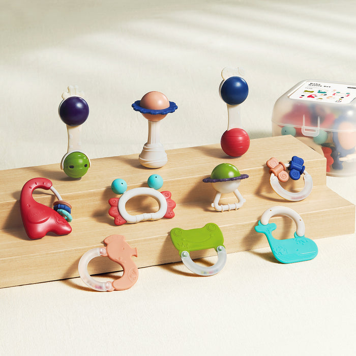 Bc Babycare Ensemble de hochets et jouets de dentition pour bébé (10 pièces)