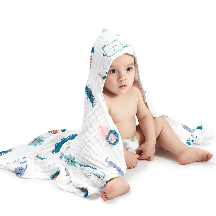 Bc Babycare Serviettes de bébé à capuche en mousseline de coton