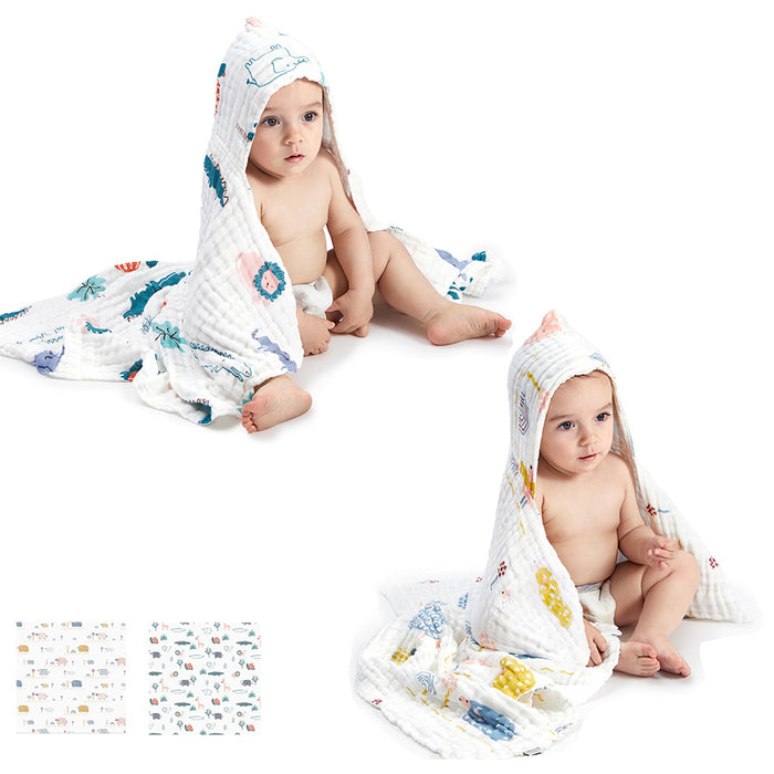 Bc Babycare Hooded Baby Towels Cotton Muslin