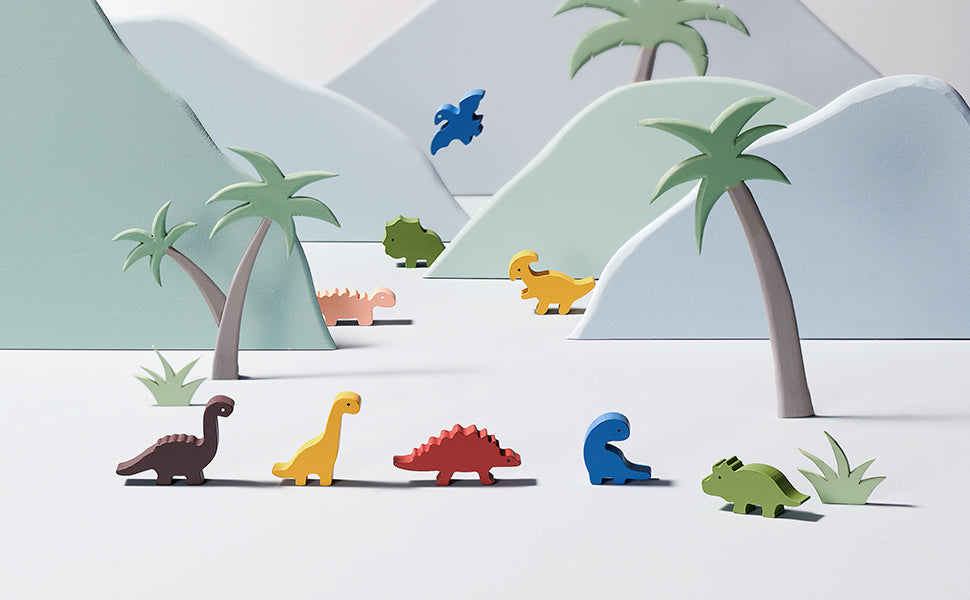 Bc Babycare Dinosaure Blocs à Empiler en Bois